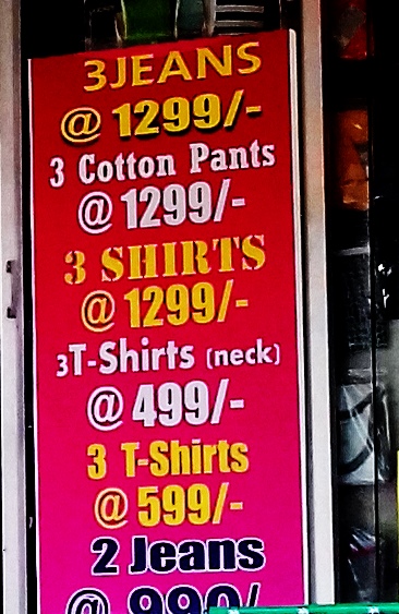 3 Jeans, 3 Pants, 3 Shirts, 3Casuvals