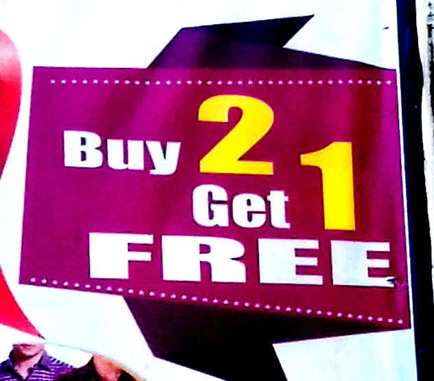Buy 2 Get 1 free 