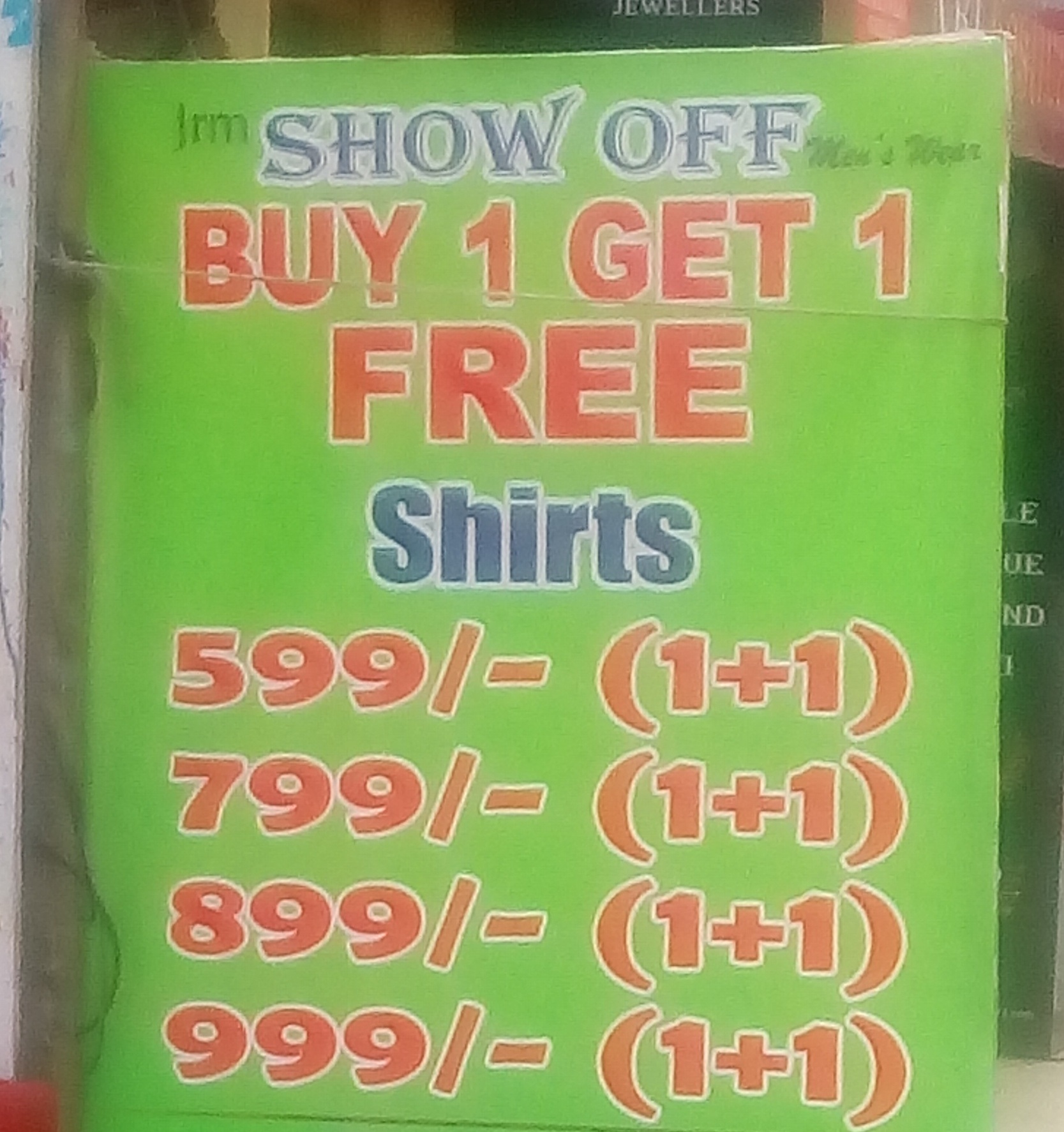 Discounts on shirts