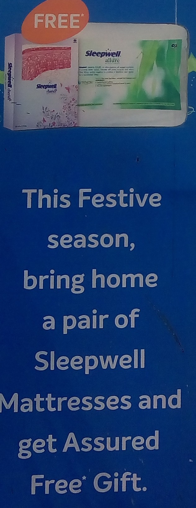 On purchase of pair of Sleepwell mattress