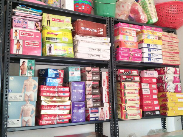 Sarees, jackets, linings, petty coats, mosquito mush, shimmis 