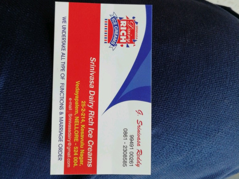 Srinivasa dairy rich ice creams